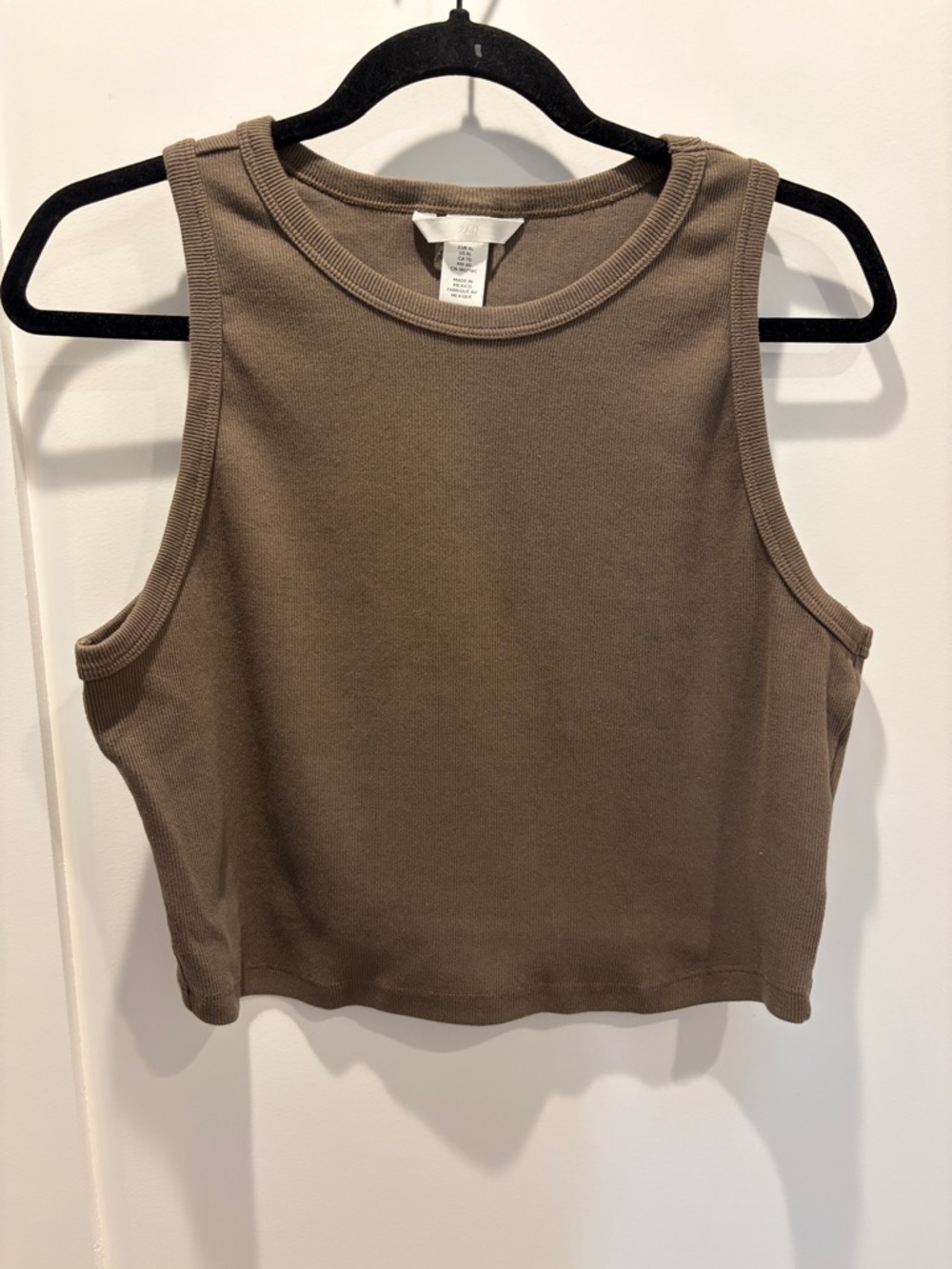 H&M Greenish/Brown Ribbed Crop Tank